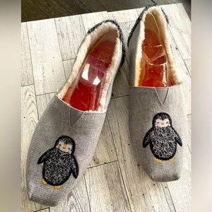 Toms Women’s Penguin Faux Fur Shoes